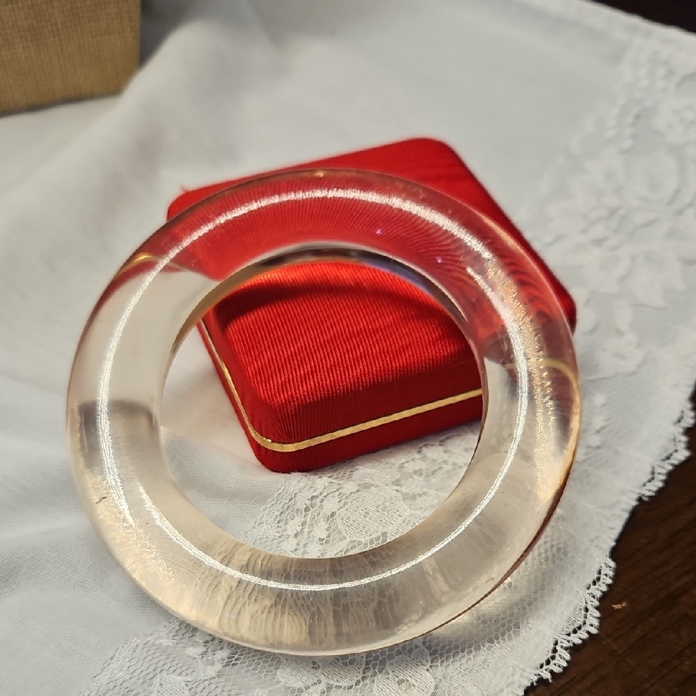 Clear Lucite Bangle Bracelet